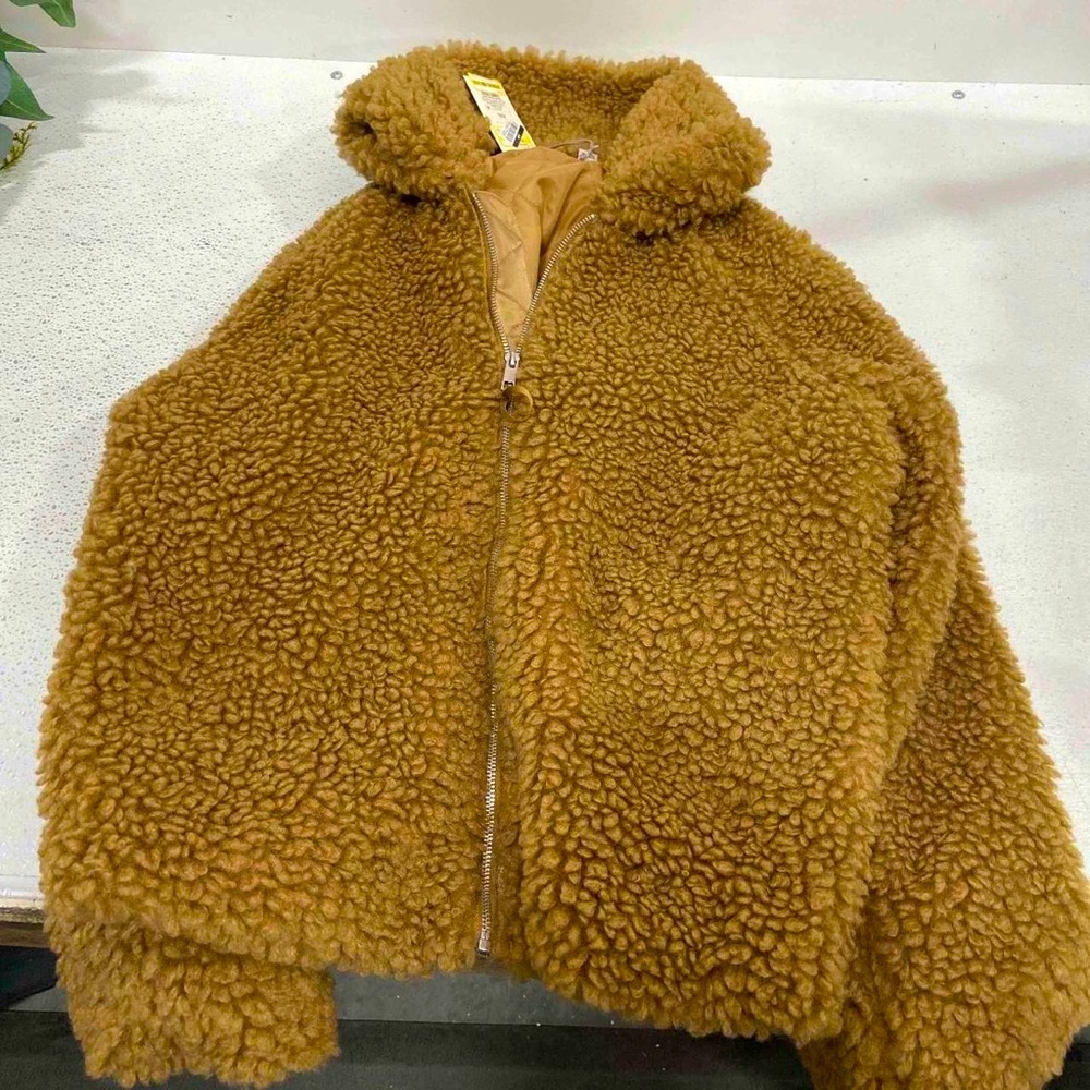 Women's Faux Fur Bomber Jacket - A New
Day Brown